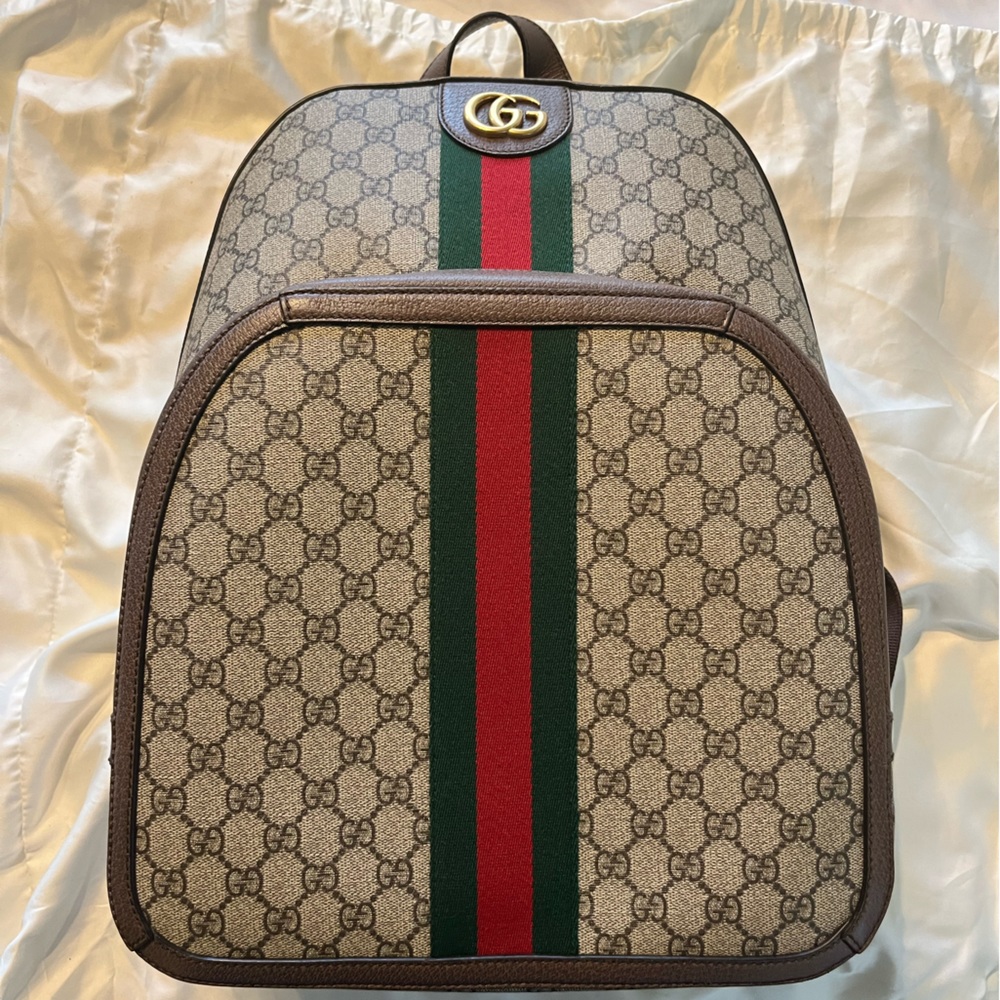 BRAND NEW! Gucci Ophidia Backpack GG Coated Canvas Medium Brown with tags